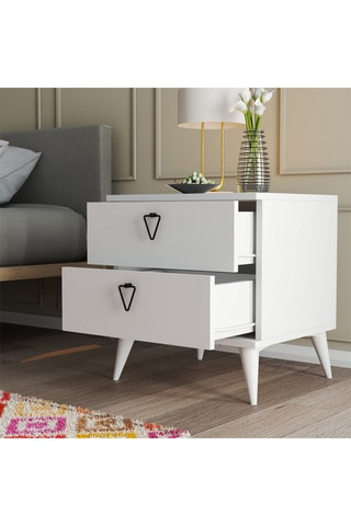 Table de chevet 2 tiroirs Versa - 52 x 55,1 x 45 cm