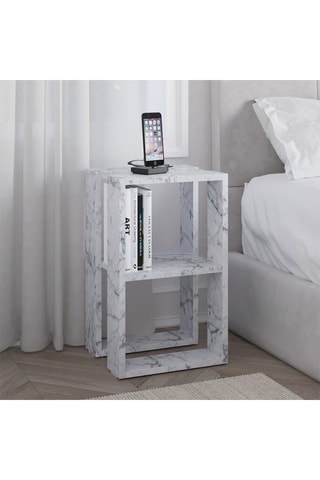 Table de chevet 2 niches Lonie - 30 x 55 x 30 cm