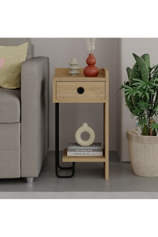 Table de chevet 1 tiroir Imitation chêne
