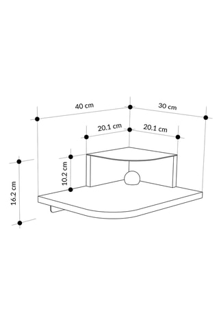 Table de chevet Luno - 16,2 x 40 x 30 cm