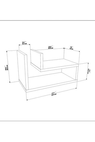 Table de chevet murale Lara - 44,8 x 33,8 x 34,4 cm