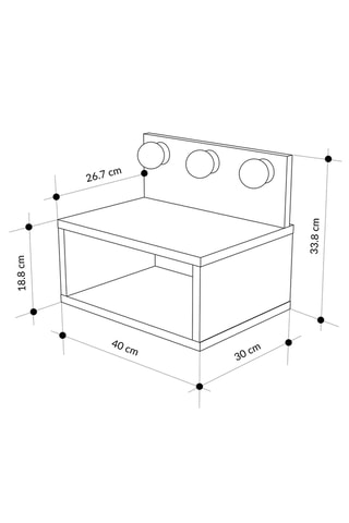 Table de chevet Treo - 33,8 x 40 x 30 cm