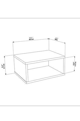 Table de chevet murale Dora - 45 x 30 x 21,3 cm