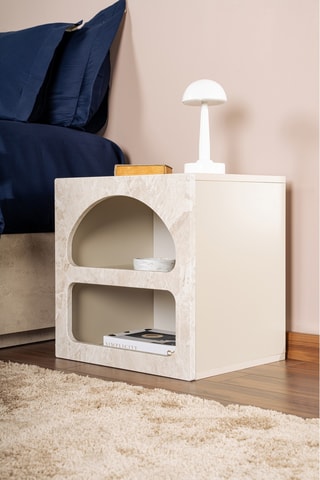 Table de chevet Lorin 2 niches - 50 x 50 x 40 cm