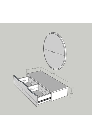 Coiffeuse Princesse - 80 x 30 x 15 cm