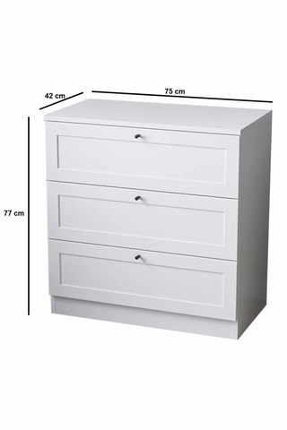 Commode 3 tiroirs Terra - 77 x 75 x 42 cm