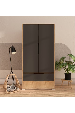 Armoire 2 portes Flora - 90 x 183 x 45 cm