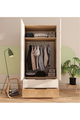 Armoire 2 portes Flora - 90 x 183 x 45 cm