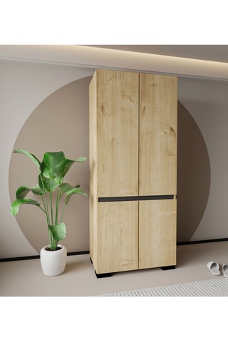 Armoire 4 portes Floransa - 90 x 210 x 52 cm