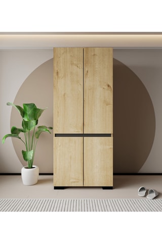 Armoire 4 portes Floransa - 90 x 210 x 52 cm