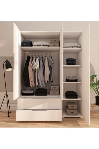 Armoire 3 portes Flora - 137 x 183 x 45 cm