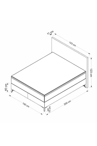 Lit-coffre et tête de lit Bade - 140 x 200 cm