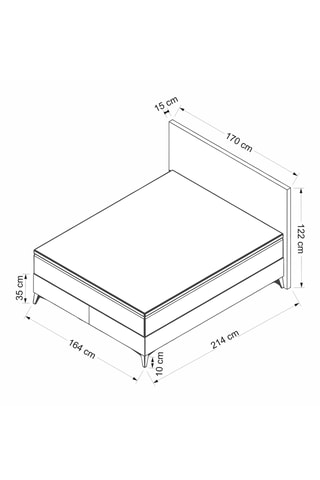 Lit-coffre et tête de lit Samira - 160 x 200 cm