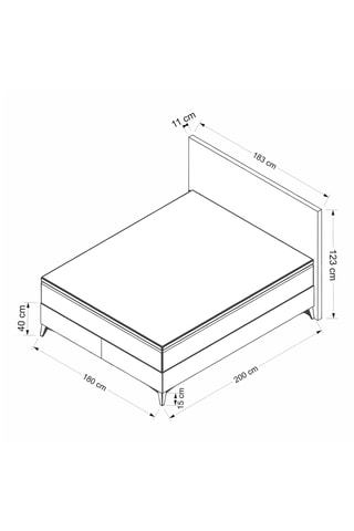 Lit-coffre et tête de lit Bade - 180 x 200 cm
