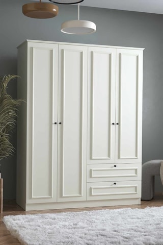 Armoire 4 portes Mira - 140 x 182 x 54 cm