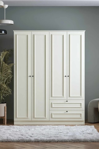Armoire 4 portes Mira - 140 x 182 x 54 cm
