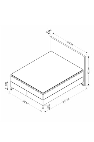 Lit-coffre et tête de lit Rise - 180 x 200 cm