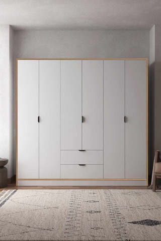 Armoire 6 portes  Arden - 182 x 190 x 44 cm