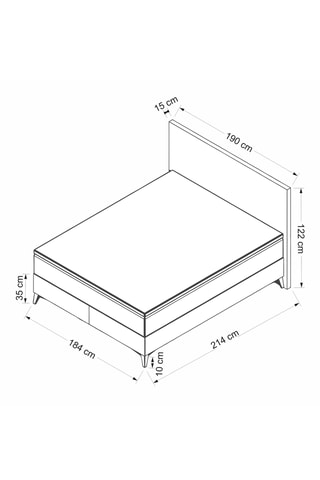 Lit-coffre et tête de lit Samira - 180 x 200 cm