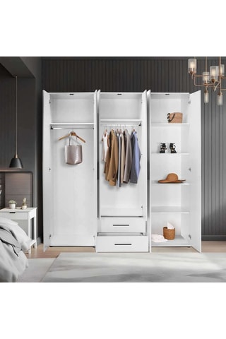 Armoire 6 portes White - 206 x 213 x 52 cm