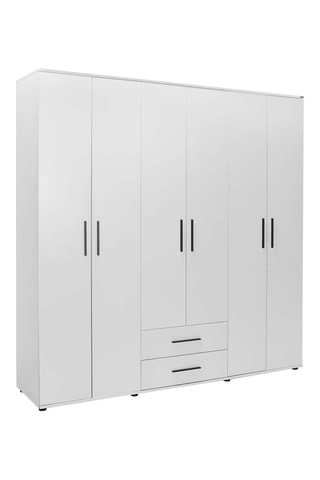 Armoire 6 portes White - 206 x 213 x 52 cm