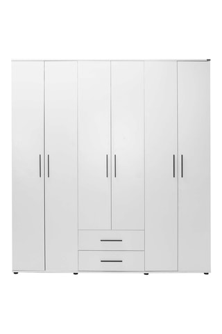 Armoire 6 portes White - 206 x 213 x 52 cm