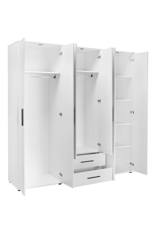 Armoire 6 portes White - 206 x 213 x 52 cm