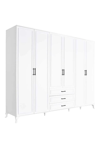 Armoire 6 portes Country - 224 x 240 x 62 cm