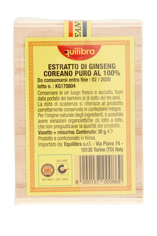 Ginseng Koreano Puro 100% Equilibra - 2 x 30 g