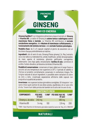 Ginseng Equilibra - 2 x 60 capsule - 2 cure da 20 giorni