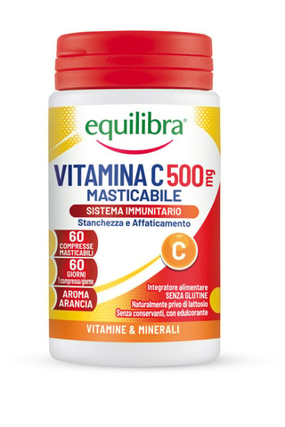 Vitamina C 500 mg Equilibra - 2 x 60 compresse masticabili - 2 cure da 60 giorni