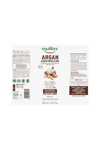 2 x flacone acqua micellare Equilibra all’argan - 2 x 400 ml