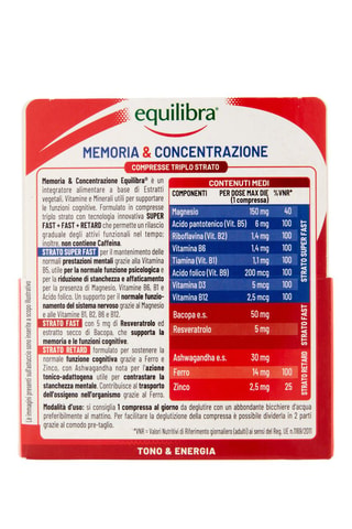 Equilibra Memoria & Concentrazione - 30 compresse triplo strato