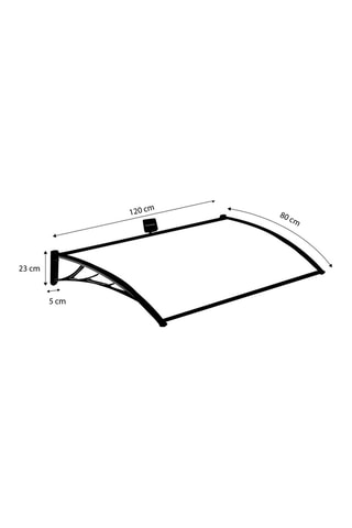 Marquise de porte transparente LED - 80 x 120 cm