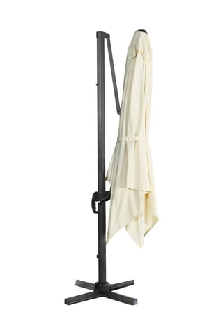 Parasol carré 360° déporté avec housse et pied - 9 m²