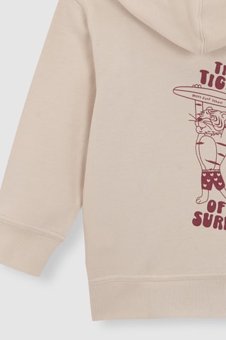 Fleece Sweater met Capuchon - Beige