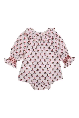 Jurk en Bloomer - Wit en rood