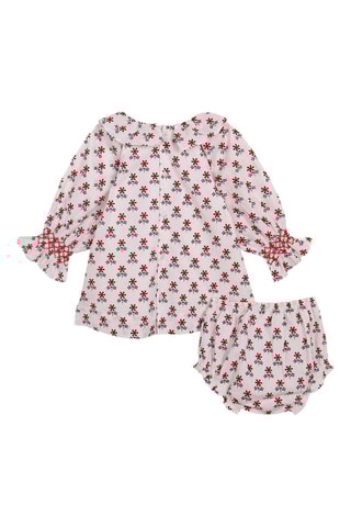 Jurk en Bloomer - Wit en rood