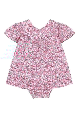 Jurk en Bloomer - Wit, blauw, geel en roze