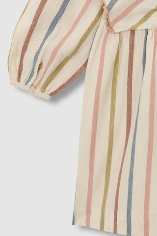 Jurk - Wit, groen en roze