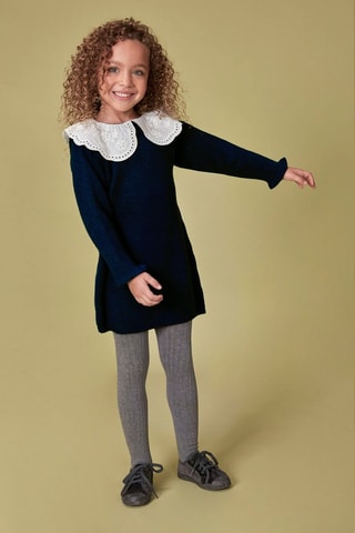 Trui-jurk - Wit en blauw