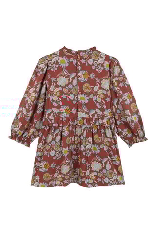 Jurk met Ruches - Rood, blauw en geel