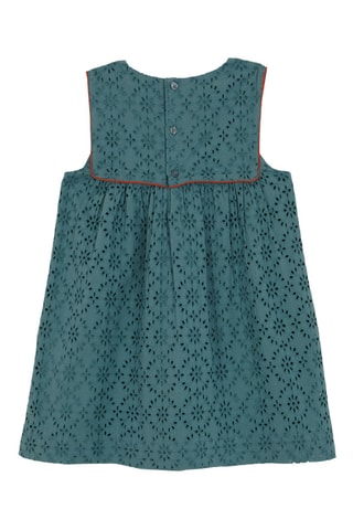 Jurk met Engelse Borduursels - Turquoise