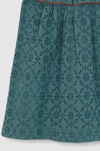 Jurk met Engelse Borduursels - Turquoise