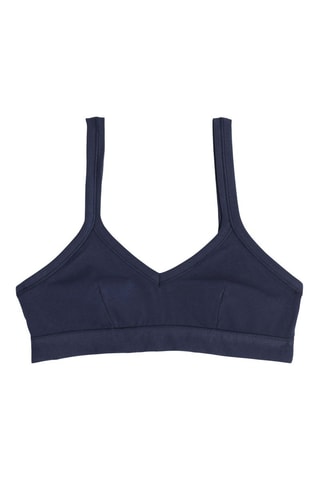 3 Bralettes - Beige, marineblauw en grijs