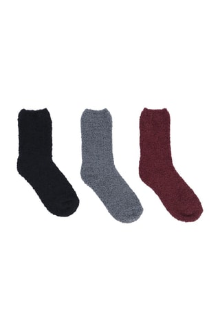 3 paires de chaussettes - Noir, rouge et gris