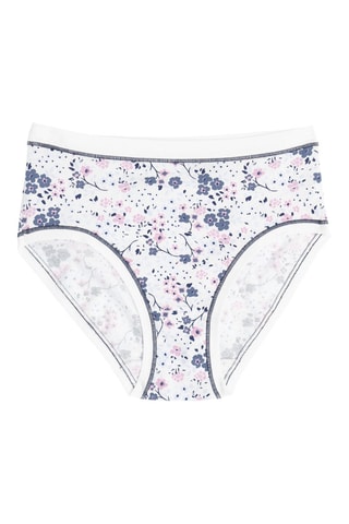 3 Slips Hoge Taille - Wit en Marineblauw