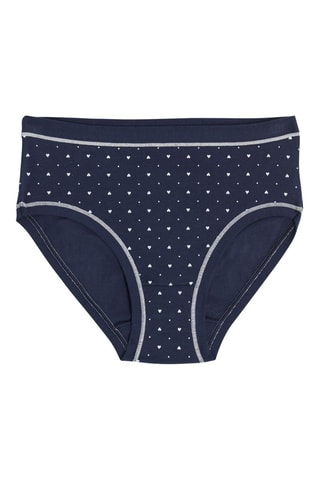 3 Slips Hoge Taille - Wit en Marineblauw