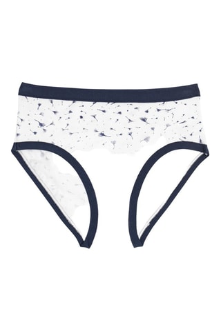 3 Slips Hoge Taille - Wit en Marineblauw