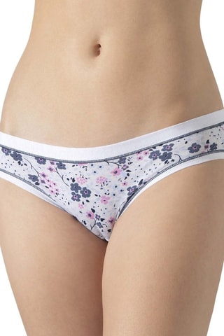 3 Slips Hoge Taille - Wit en Marineblauw